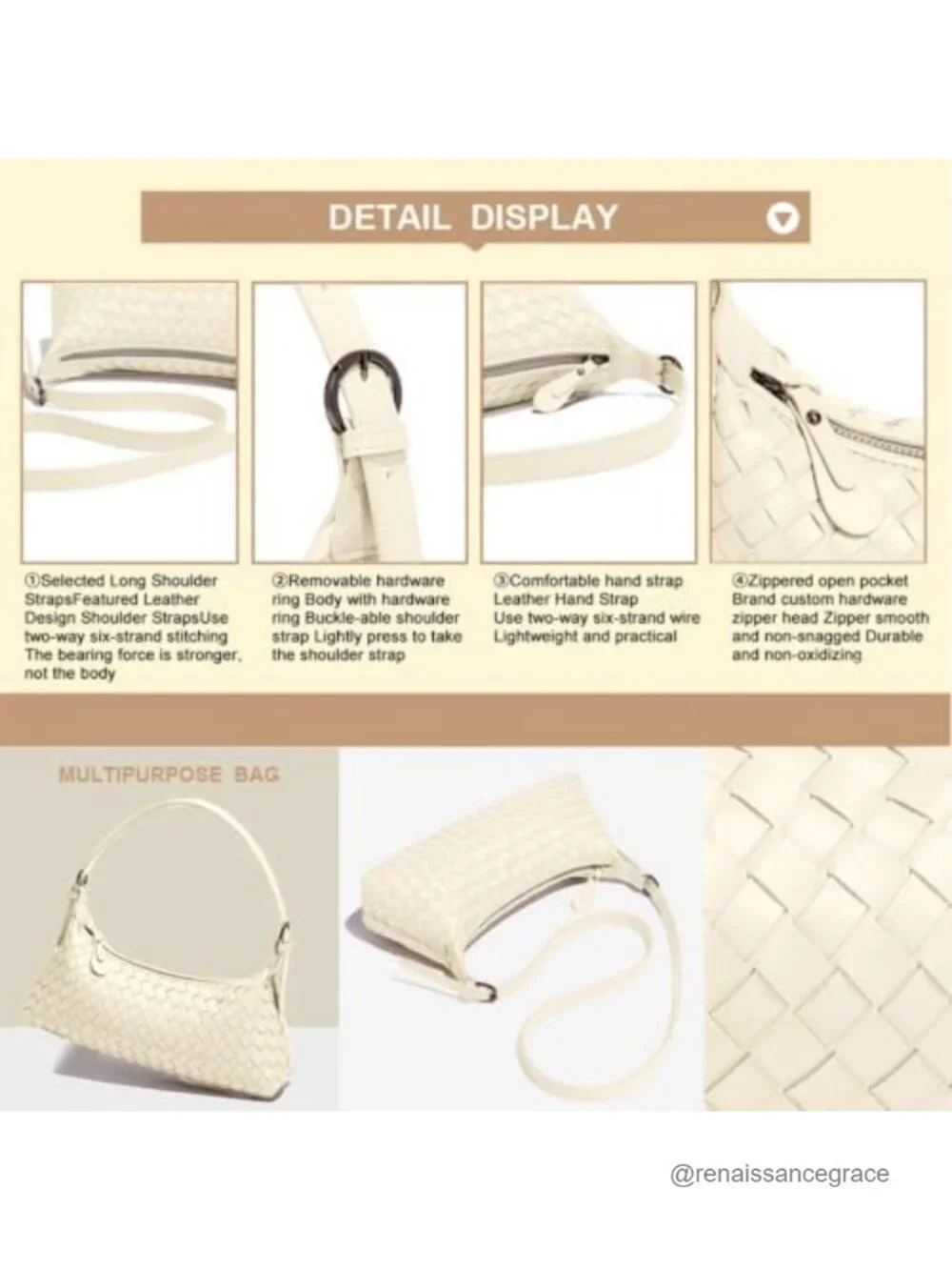 Woven Faux Leather Hobo Bag with Crossbody Strap - Versatile Handbag for Women